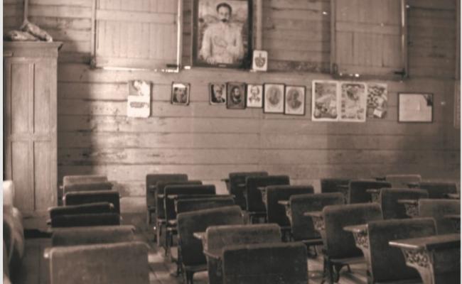 Aula de la pequeña escuela rural de Birán donde estudió Fidel