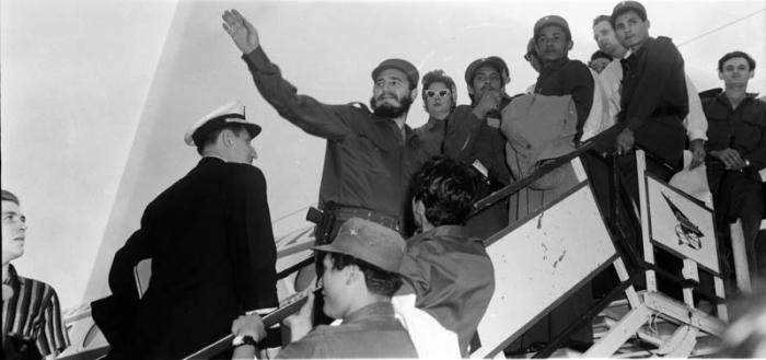 El 15 de abril de 1959 parte Fidel rumbo a Estados Unidos al frente de la delegacion cubana.