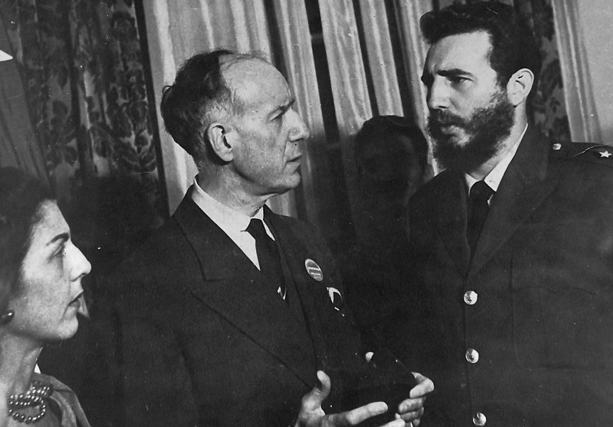 Fidel, Celia Sánchez y el periodista norteamericano Herbert Mathews